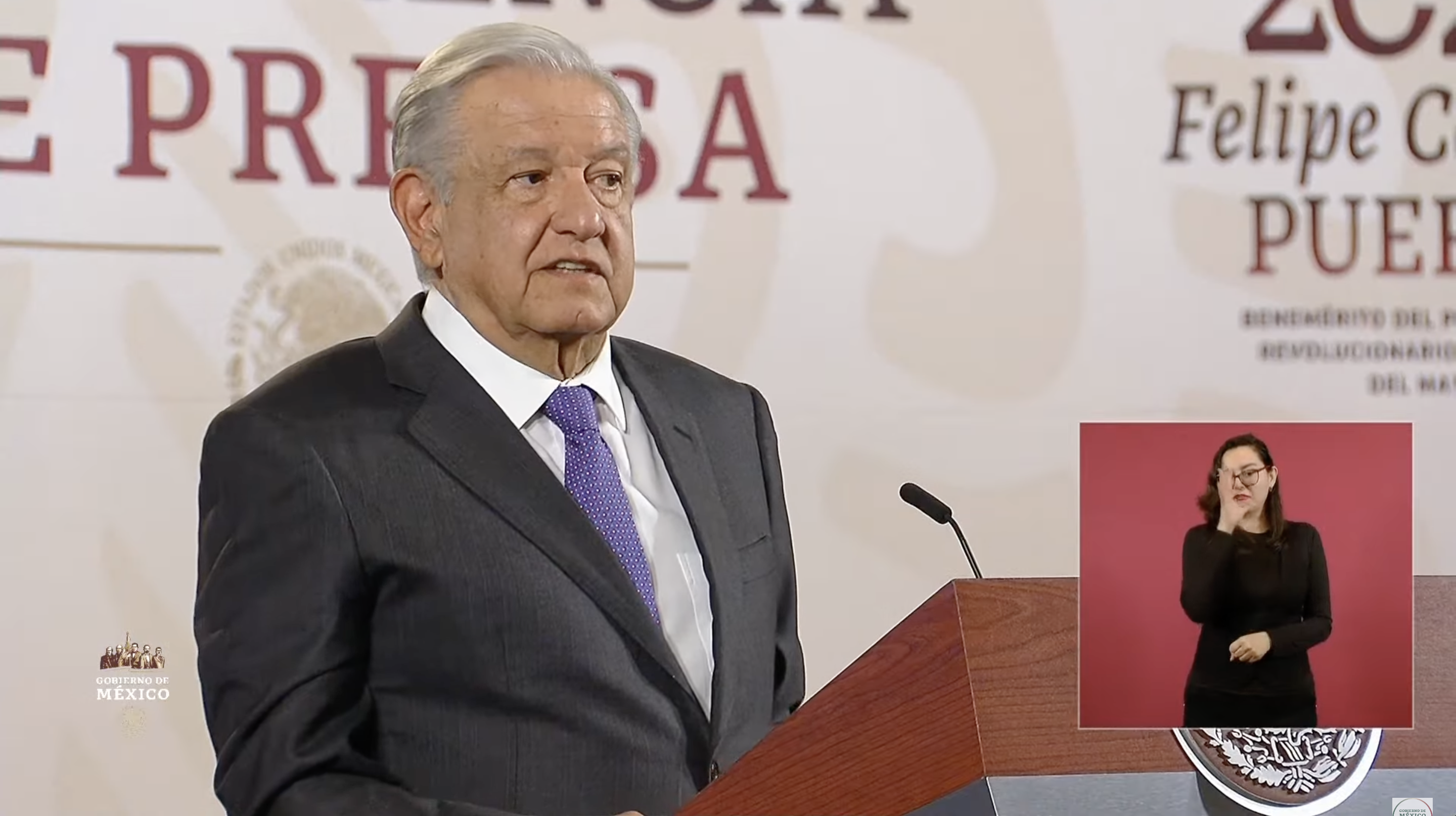 El presidente Andrés Manuel López Obrador en conferencia de prensa del 12 de marzo de 2024